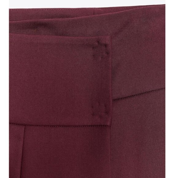NEW Zara | High-waist Pleated Midi Skirt In Burgundy - Picture 5 of 11